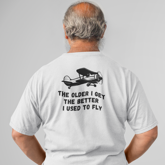 Older Man Pilot Tshirt | T Shirt Airplane | Buster AV Crew