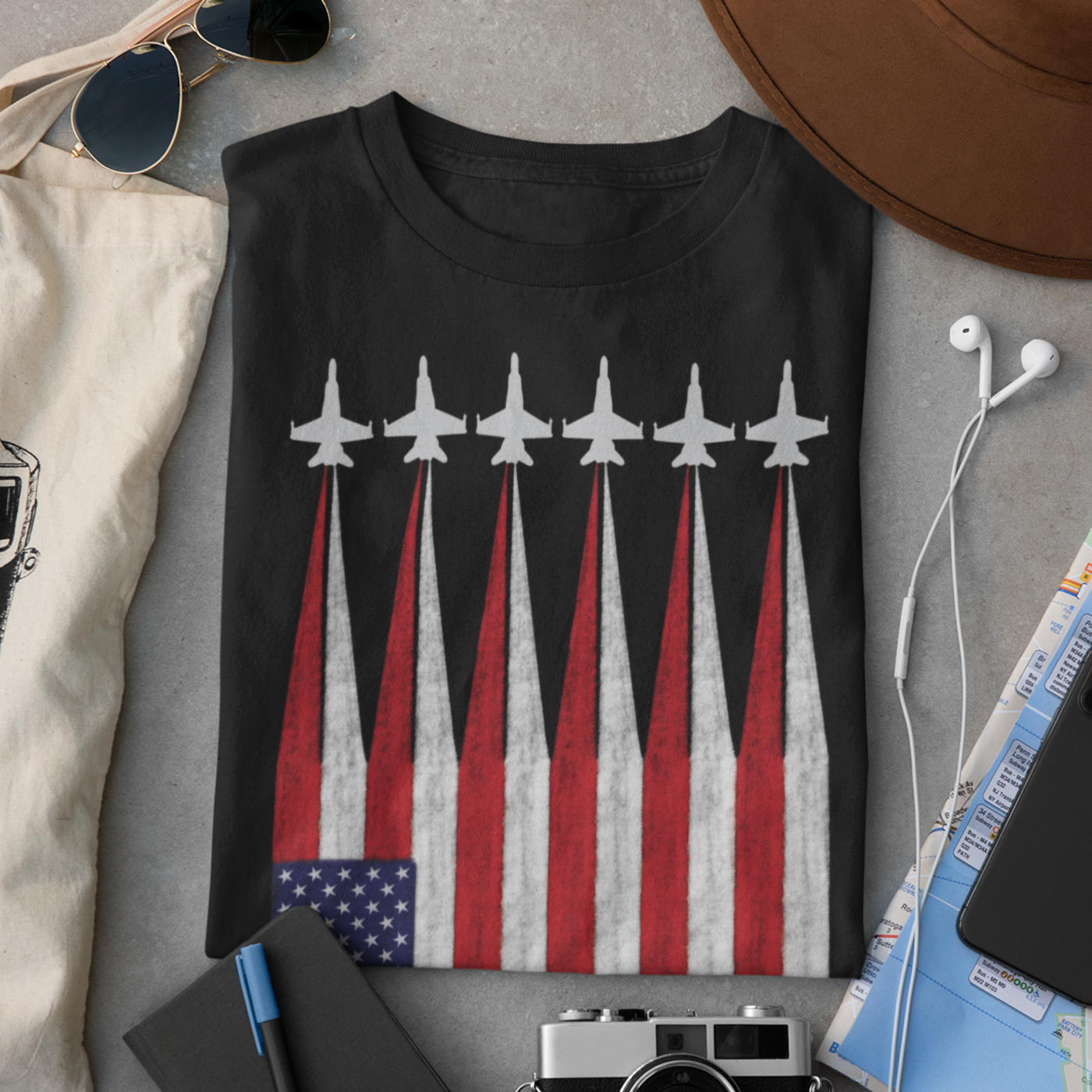 American Flag T-Shirt | Flight Crew Shirts | Buster AV Crew